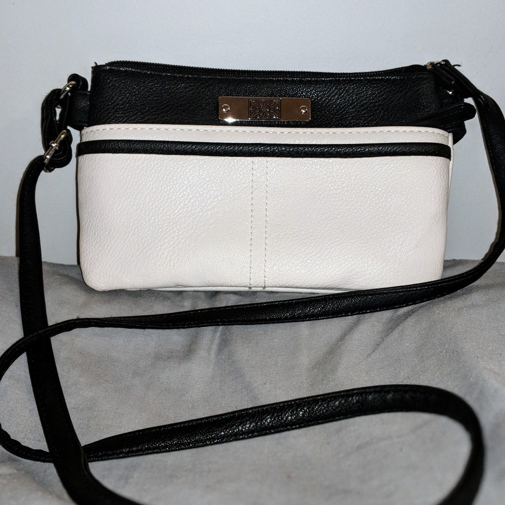 Black and White cross body purse